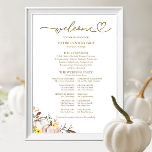 Poster Sinal de Ordem de Eventos de Casamento de Abóbora
