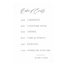 Sinal de Ordem de Eventos de Casamento | Minimalis