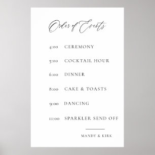 Poster Sinal de Ordem de Eventos de Casamento Minimalis