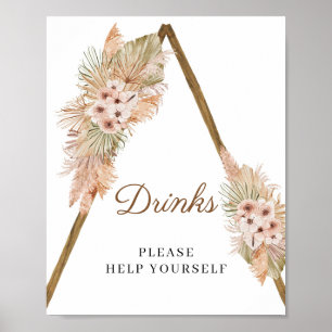 Poster Sinal de Orquídea Rosa Pidrada Pampas Secas