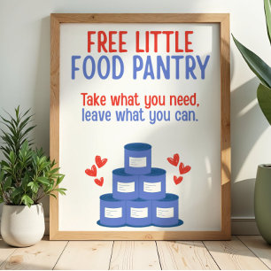 Poster Sinal de Pantry de Alimentos Grátis