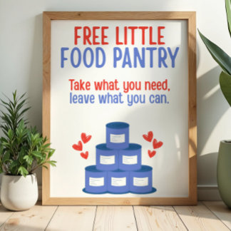 Poster Sinal de Pantry de Alimentos Grátis