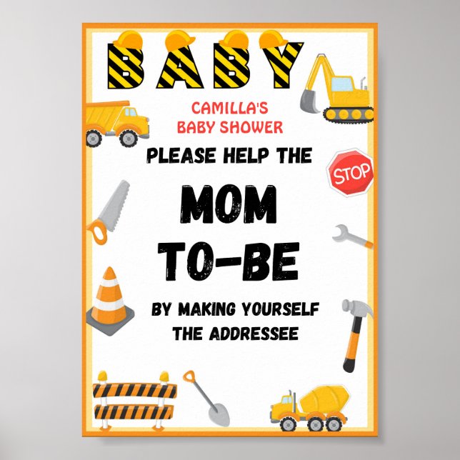 Poster Sinal de Parte de Construção, Sinal de Chá de fral (Frente)