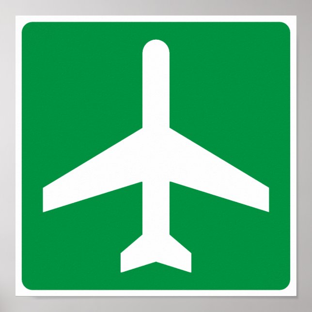 Poster Sinal de passagem de aeroporto (Frente)