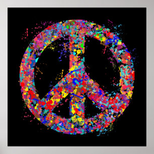 Poster Sinal de paz, arte do gotejamento