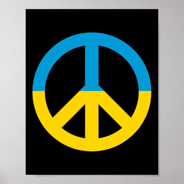 Poster Sinal de Paz Bandeira da Ucrânia  (Frente)