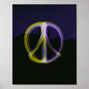 Poster Sinal de paz brilhante nas Montanhas do Céu Notur