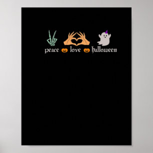 Poster Sinal de Paz de Halloween - Mãos de Bruxa