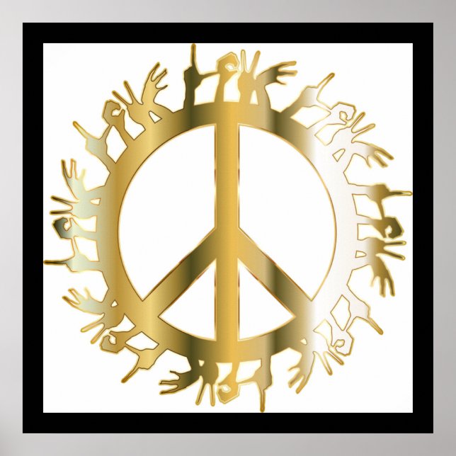 PÔSTER SINAL DE PAZ DE MÃOS DE AMOR (Frente)