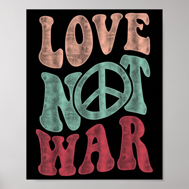 Poster Sinal de Paz do Amor Não Guerra (Frente)