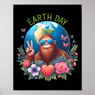 Poster Sinal de Paz do Dia da Terra Engraçado Sasquatch S