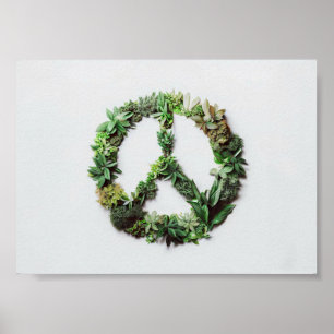 Poster Sinal de paz feito a partir de folhas