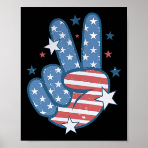Poster Sinal De Paz Groovy 4 De Julho