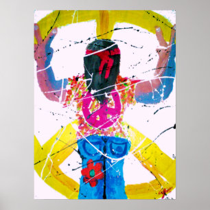 Poster Sinal de Paz Groovy Hippie