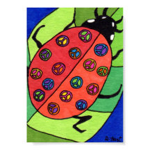 Sinal de Paz Ladybug Mini Folk Art