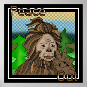 Poster Sinal de Paz Pé Grande Sasquatch Paz 