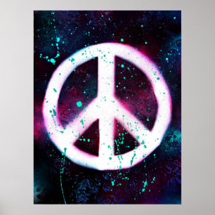 Poster Sinal de paz pintado pulverizador