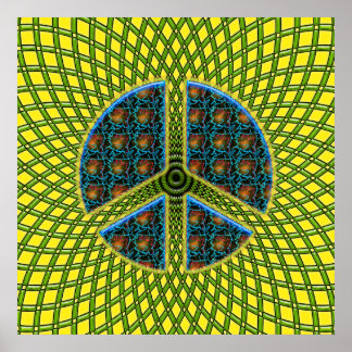 POSTER SINAL DE PAZ RETRO