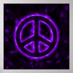 Pôster Sinal de Paz Roxo