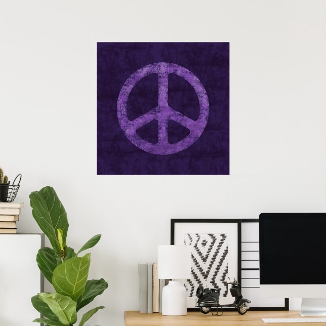 Poster Sinal de Paz Roxo Angustiado (Escritório em casa)