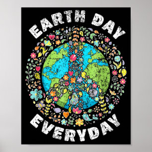 Poster Sinal de paz todos os dias da Terra homens florais