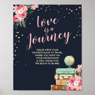 Poster Sinal de perda de bagagem Viagem chá senhorita par