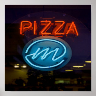 Poster Sinal de Pizza Neon