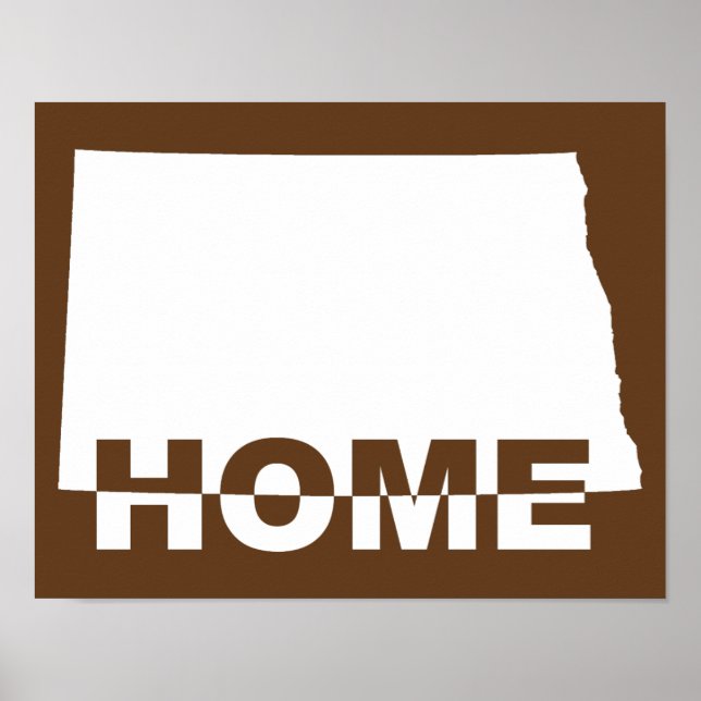 Pôster Sinal de Placa de Dakota do Norte Casa Long (Frente)