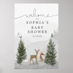 Poster Sinal de Placa de Espuma para Chá de Bebê Boho Flo