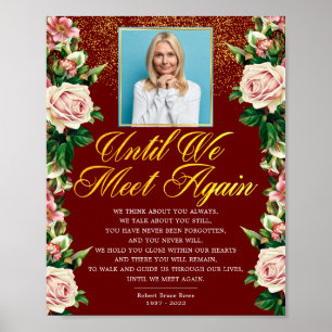 Poster Sinal de Poema Floral Elegante Foto Funeral Elegan