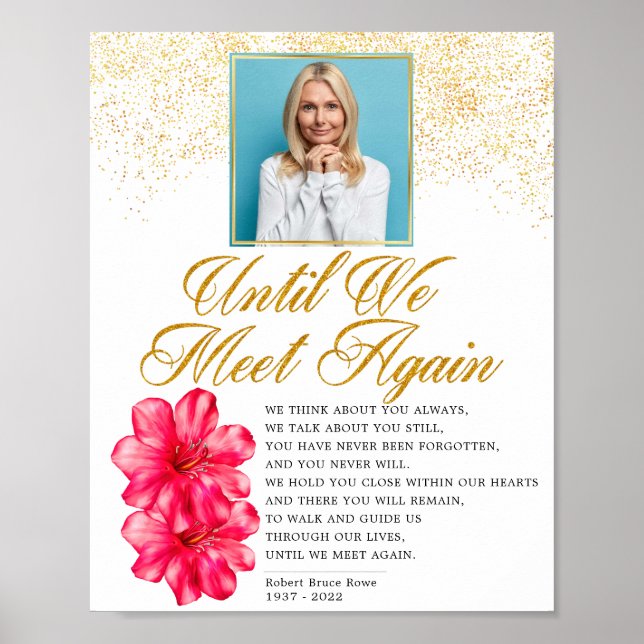 Poster Sinal de Poema Floral Funeral Elegante (Frente)