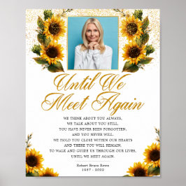Poster Sinal de Poema Funeral Elegante dos Sunflower