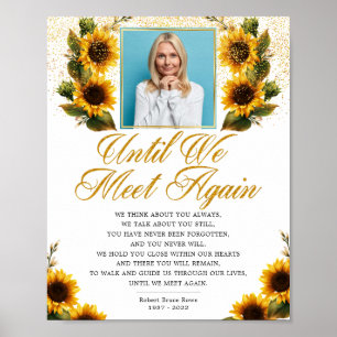 Poster Sinal de Poema Funeral Elegante dos Sunflower