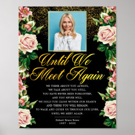 Poster Sinal de Poema Funerário Elegante Floral Foto