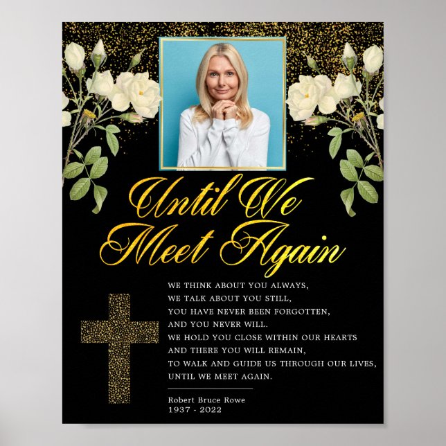 Poster Sinal de Poema Religioso Elegante para Funeral (Frente)