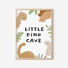 Poster Sinal de porta de dinossauro personalizado para o