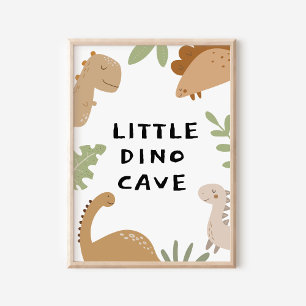 Poster Sinal de porta de dinossauro personalizado para o 