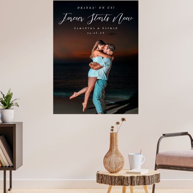 Poster Sinal de Poste de Boas-Vindas de Foto de Noivado d (Sala de Estar 3)