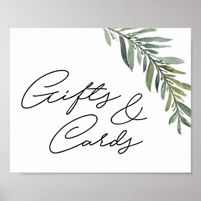 Poster Sinal de Presente de 10" x 8" Folha de Água (Frente)