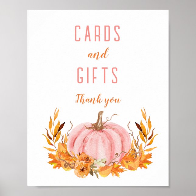 Poster Sinal de Presente de Cartões de Chá de fraldas Pum (Frente)