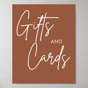 Poster Sinal de Presentes de Cartões de Casamento Boho Im
