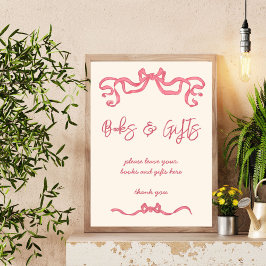 Poster Sinal de presentes de chá de fraldas do esboço do 