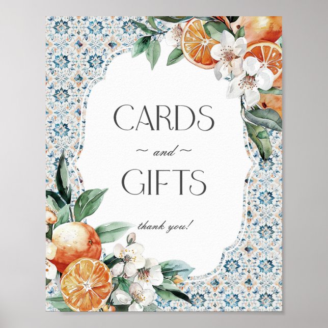 Poster Sinal de presentes e cartões de praia italianos Az (Frente)