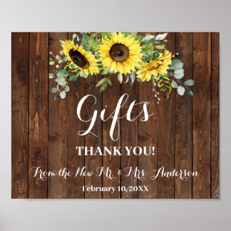 Poster Sinal de Presentes para Chá de Noiva Casamento Oci