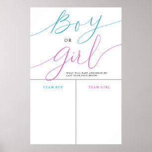 Poster Sinal de Previsão de Menino ou Festa de Gênero