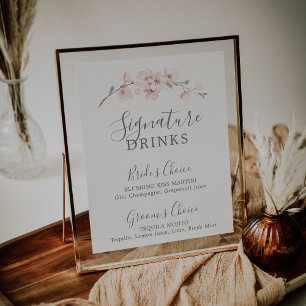 Poster Sinal de Primavera Cherry Blossom Signature Drinks