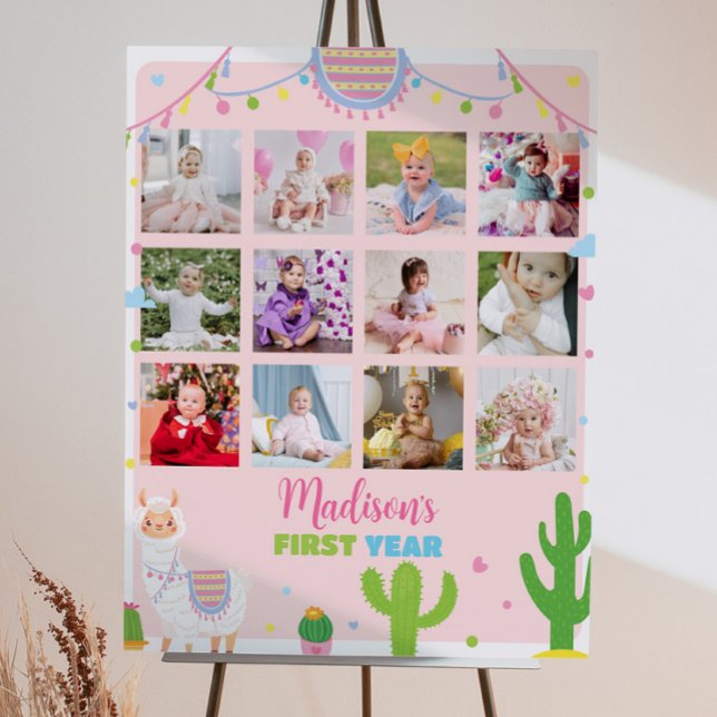 Poster Sinal de primeiro aniversario de Llama Girl (Criador carregado)