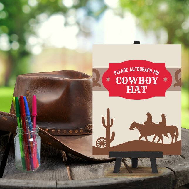 Poster Sinal de Primeiro Rodeo Vermelho "Autografar meu C (Criador carregado)