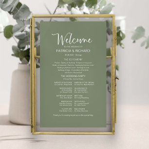 Poster Sinal de Programa de Casamento com Caligrafia Mode