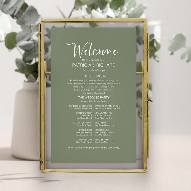 Poster Sinal de Programa de Casamento com Caligrafia Mode (Criador carregado)